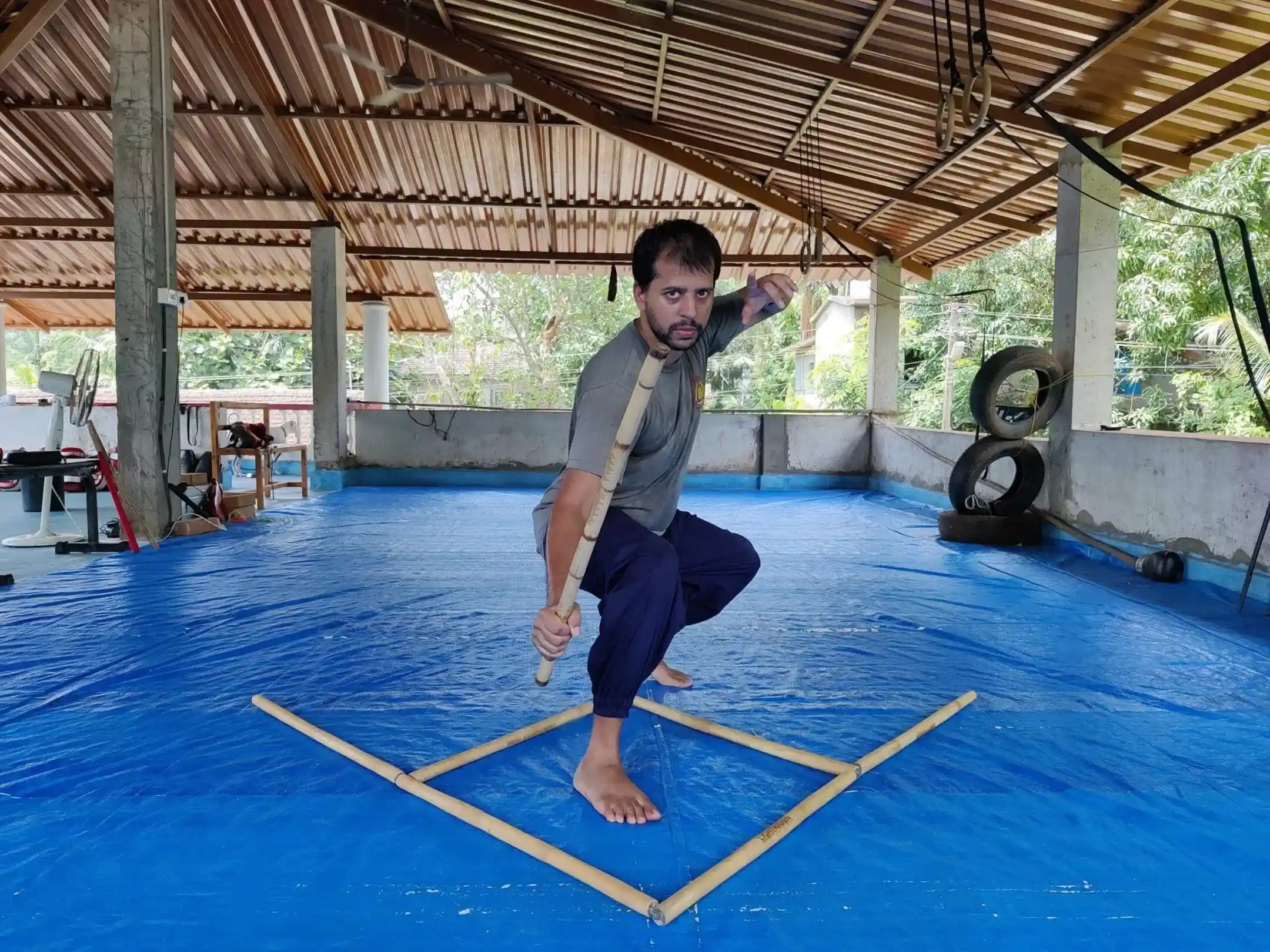 Aditya, Borderlands facilitator, leading martial arts to inspire men’s strength and resilience